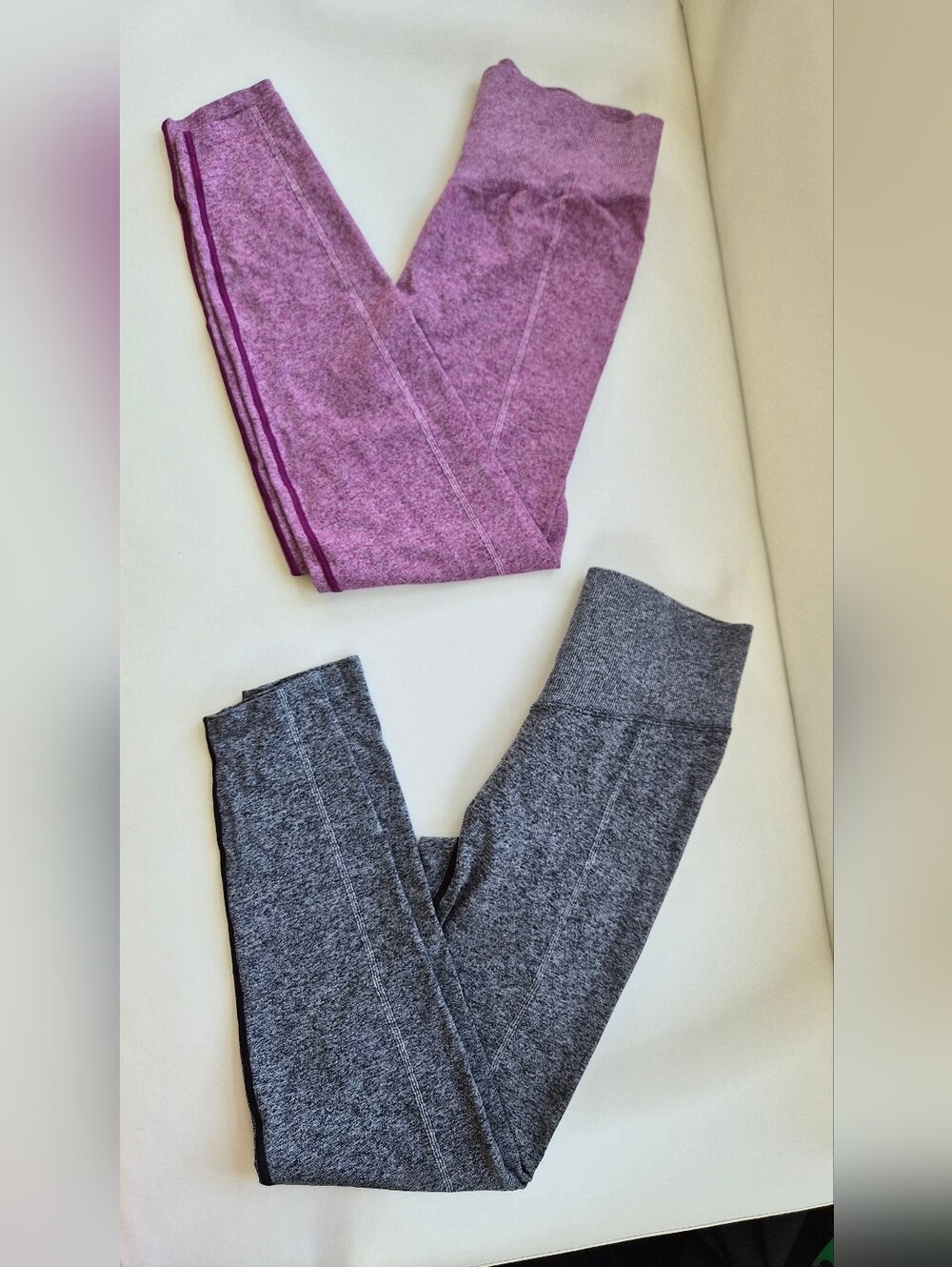 PINK Victoria's Secret Heather Gray and Magenta Leggings Set-Medium